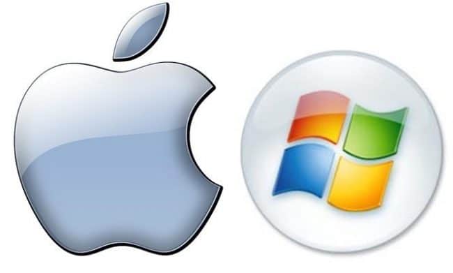 Apple and Microsoft logos