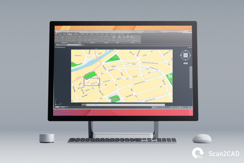 AutoCAD with raster image inserted