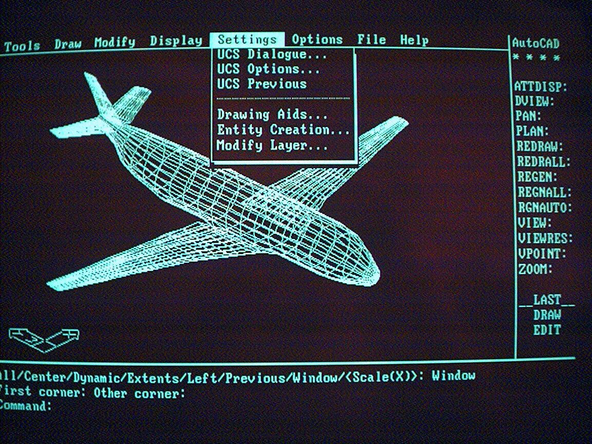 Screenshot of a 1982 edition of AutoCAD