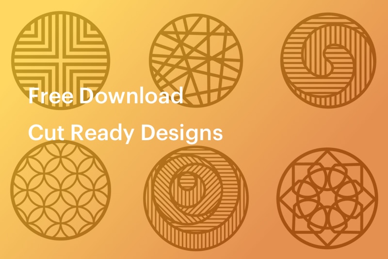CNC designs on yellow background - free download, cut ready designs