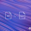 Illustration on purple waves - converting BMP file to vector file