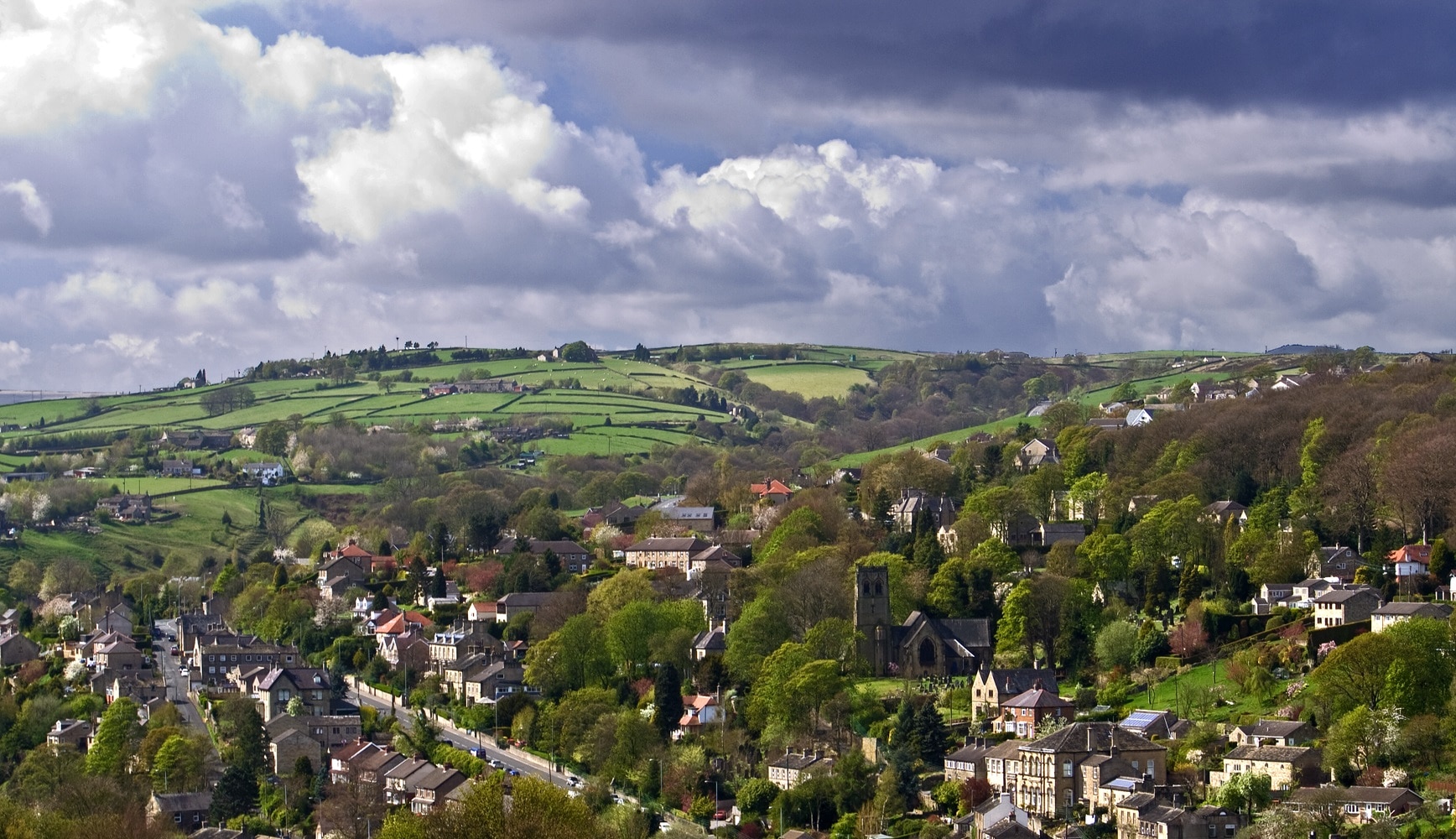 Landscape shot of Holmfirth