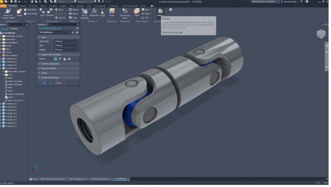 A screenshot showing Inventor's user interface
