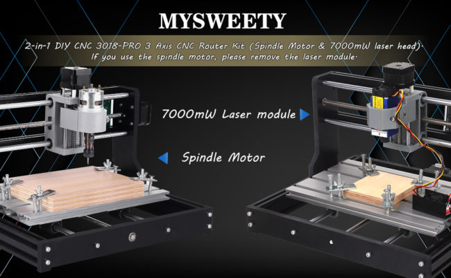 MYSWEETY 2 in 1 CNC 3018 Pro Machine
