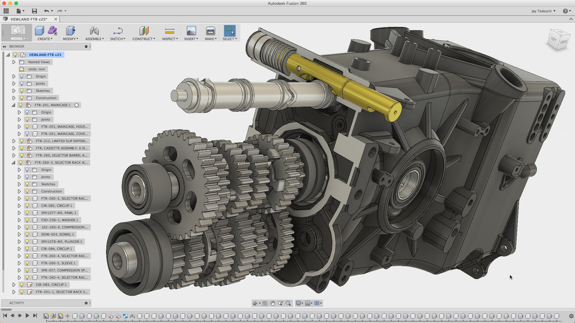 part model in Fusion 360