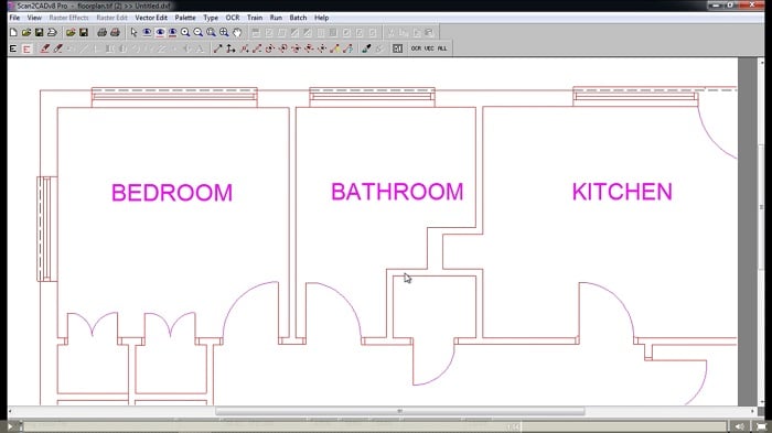Scan2CAD Raster to vector conversion - After conversion