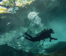 scuba diver exploring