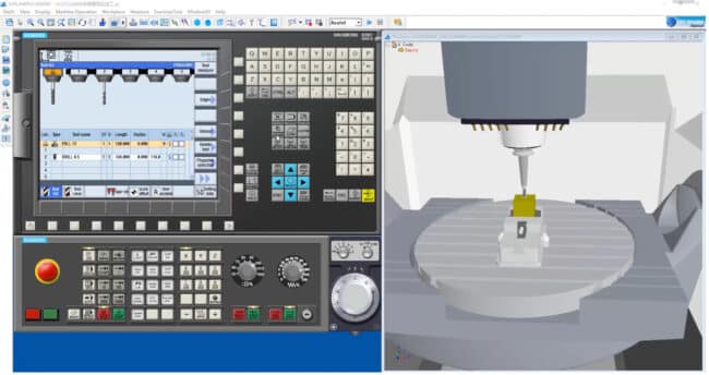 Screenshot showing SwanSoft CNC Simulation's user interface