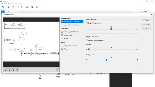 Clean raster image window