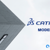 Corner of building against sky. CATIA models