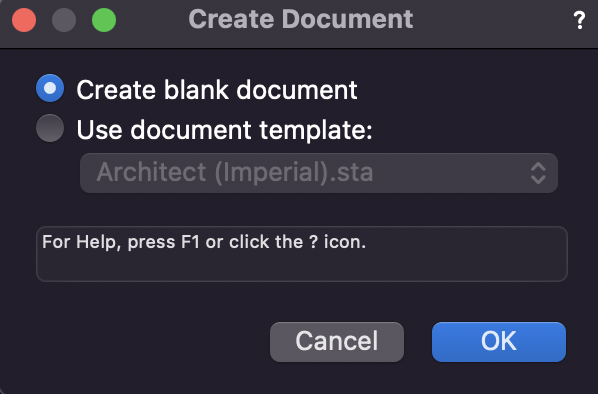 Create Document Window on Vectorworks