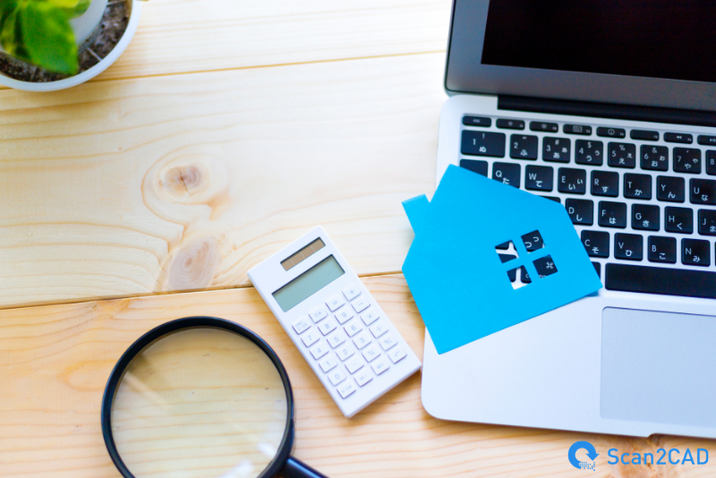 office computer desk, scan2cad logo