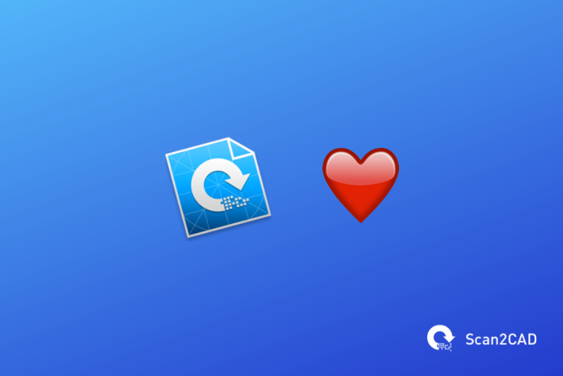 Scan2CAD app icon, heart emoji