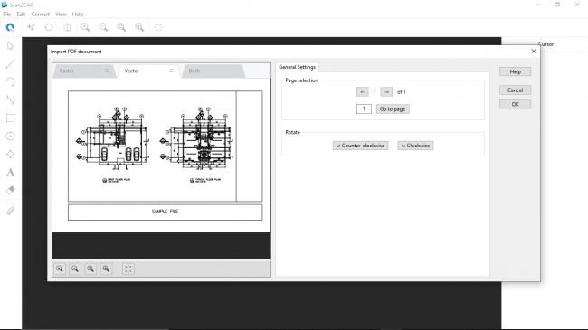 Scan2cad import pdf document tab