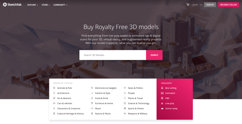 Sketchfab store screenshot