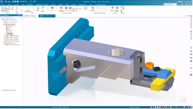 A screenshot showing Solid Edge's user interface