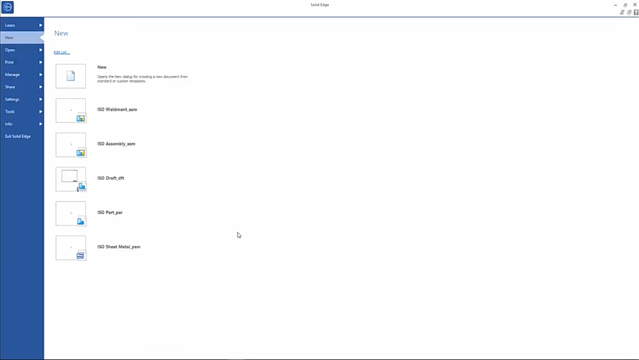 Solid Edge launch screen