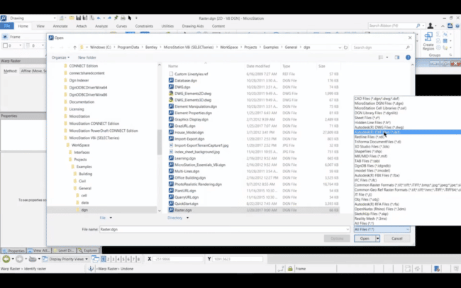 Supported file formats on microstation