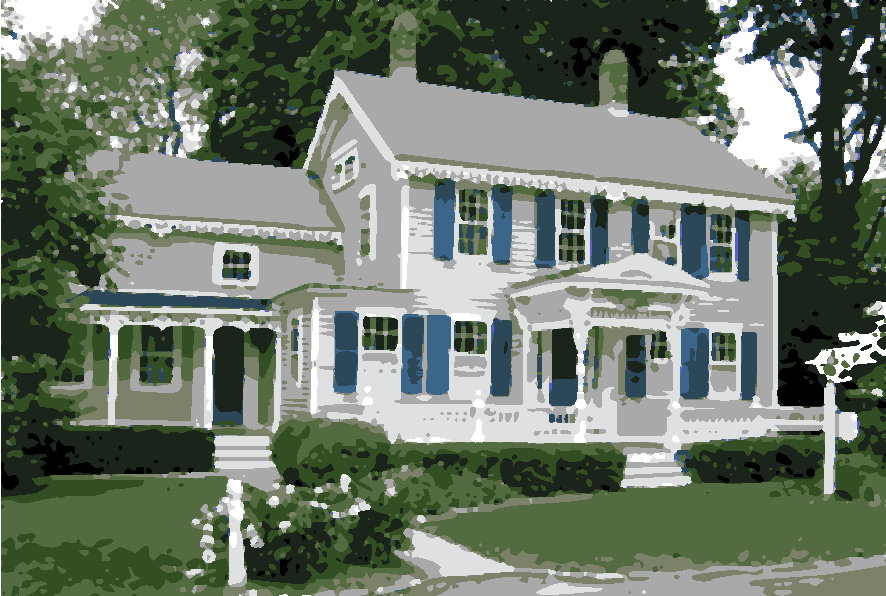 vector conversion of house in solid vectors