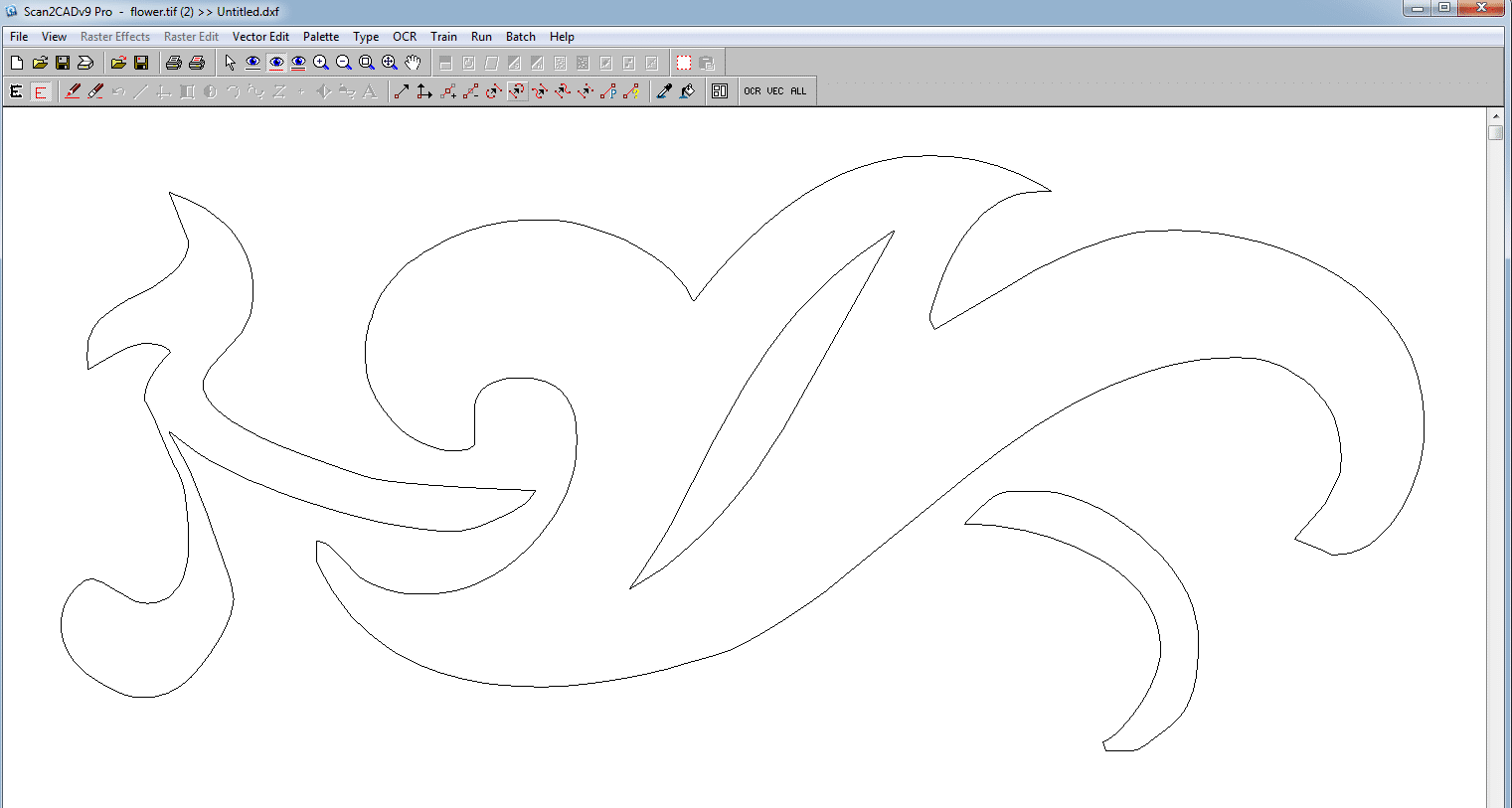 A vector image formed of poly-beziers