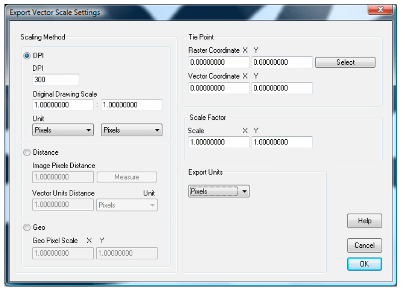 Vector scale options