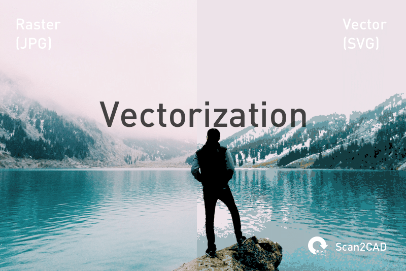 Vectorization Standing Man At River