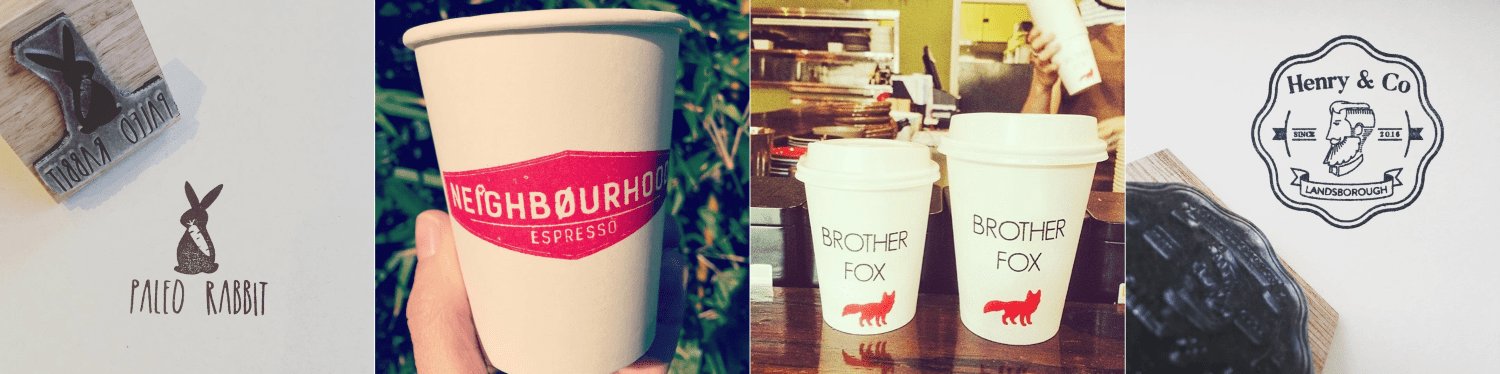 Four examples of stamps from Woodruff and Co