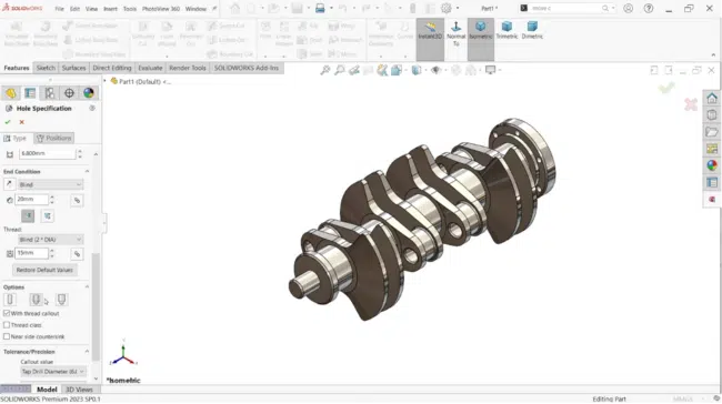 Crankshaft 3D CAD model