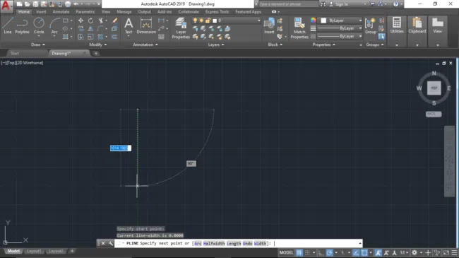 Drawing a Polyline on AutoCAD