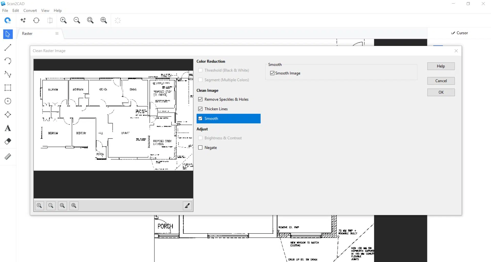 screenshot of scanned floorplan
