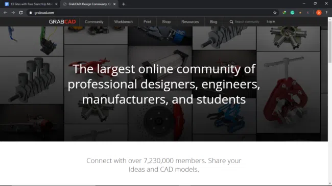 GrabCAD homepage