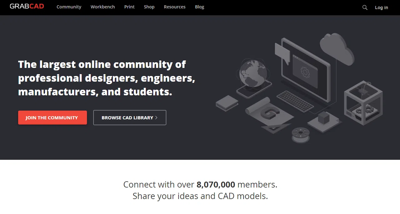 GrabCAD homepage