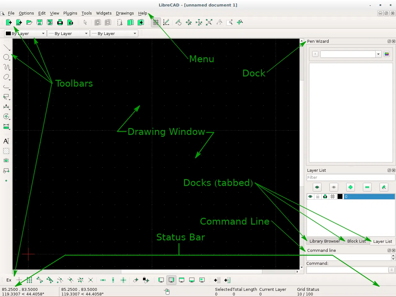 LibreCAD v2.2.0-rc1 Interface