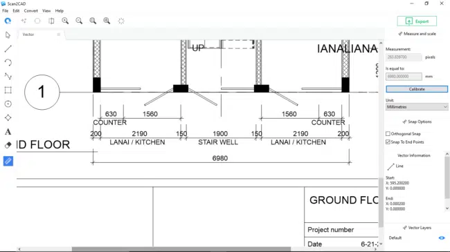 Measure and scale menu (rhs)