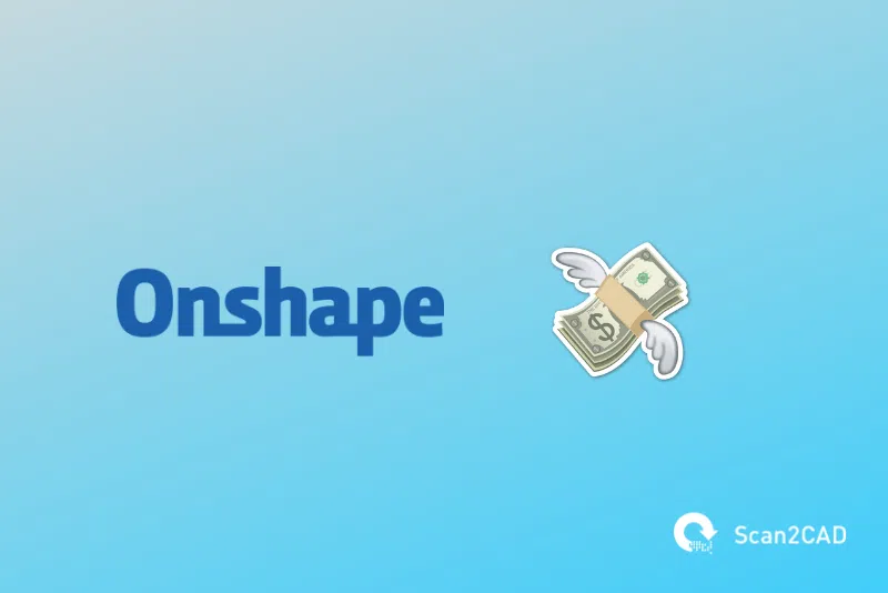 Onshape logo, flying cash emoji