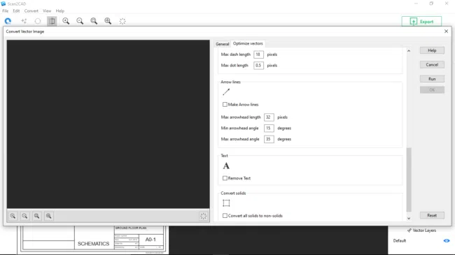 Black and white optimize vectors window