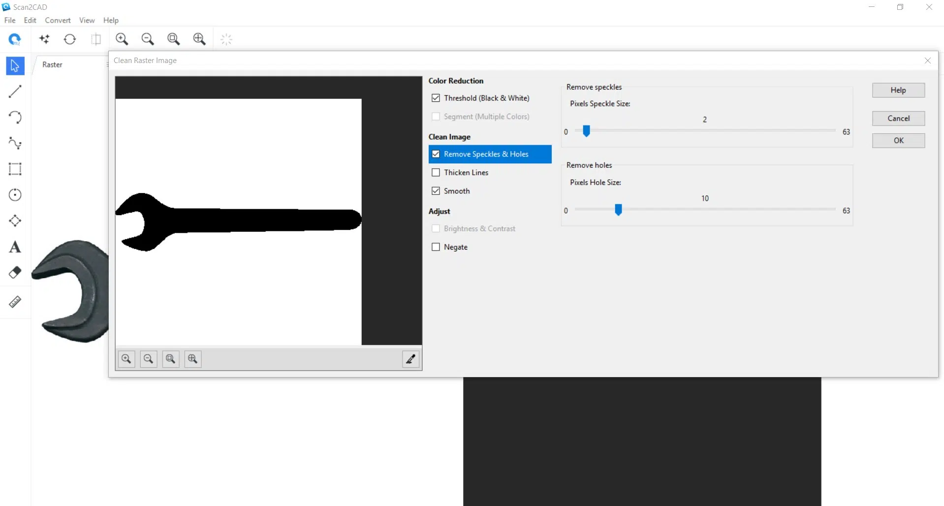 screenshot of raster image editing
