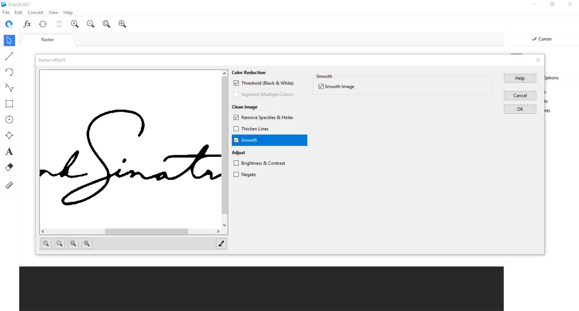 raster editing screenshot