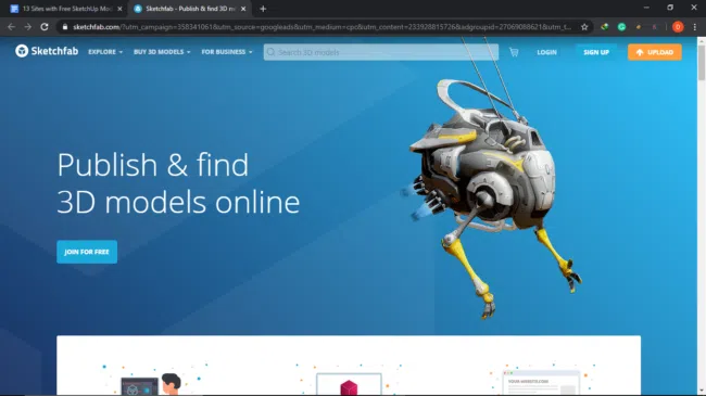 Sketchfab homepage