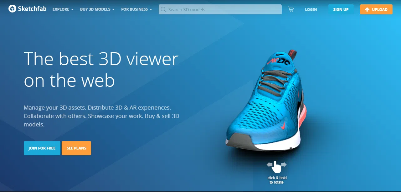 SketchFab homepage