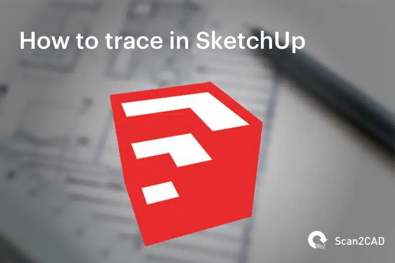 Sketchup Logo overlaid on paper and pencil