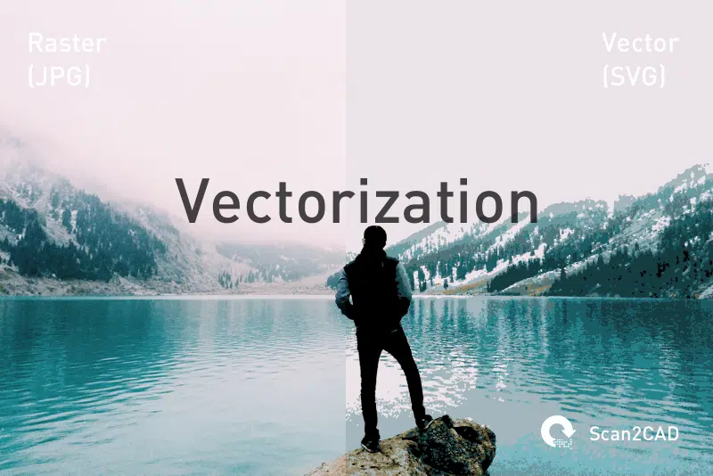 Vectorization Standing Man At River